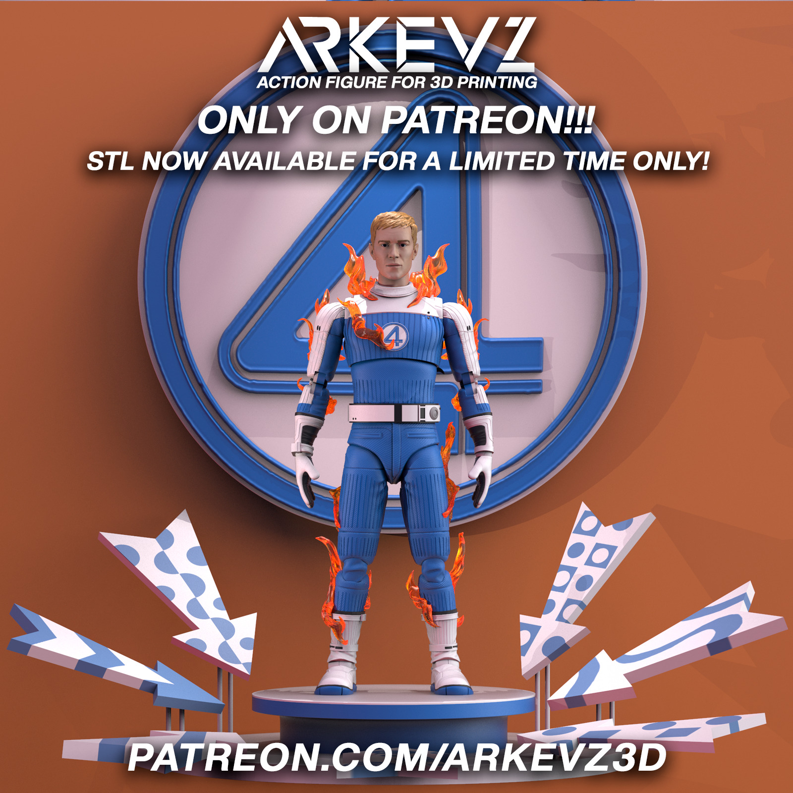 Action Figure  Johnny Storm 3D print model_5