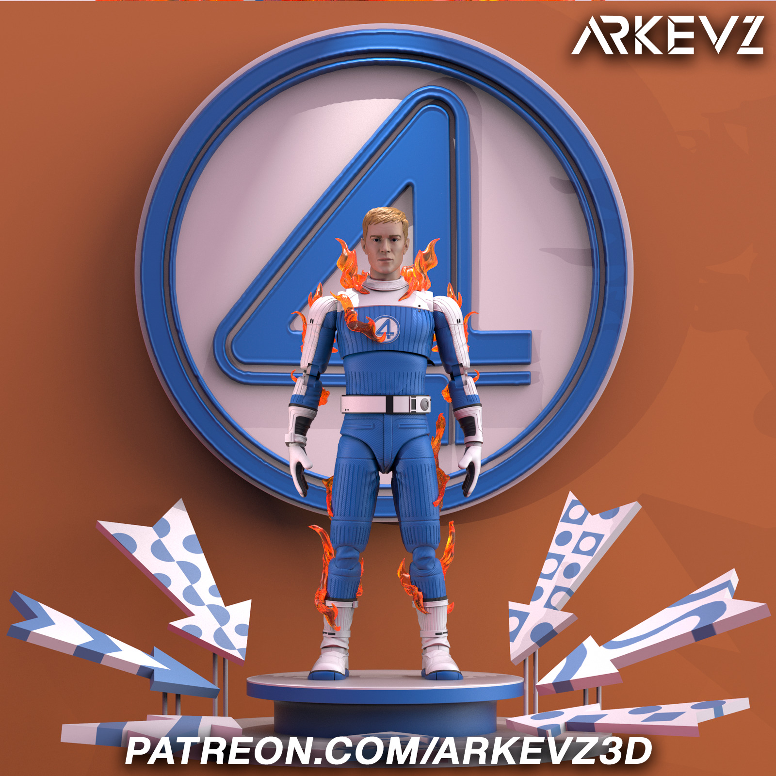 Action Figure  Johnny Storm 3D print model_8