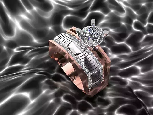 Ring wedding with diamonds