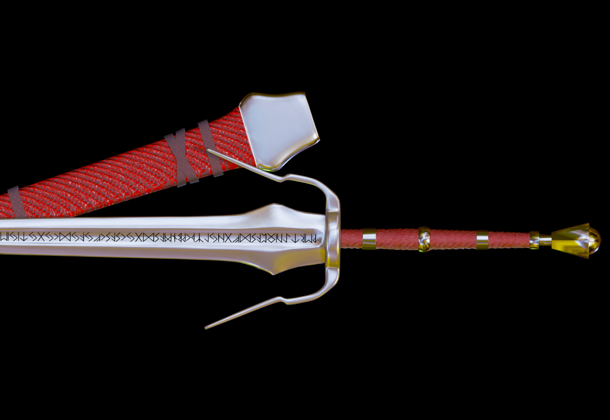 Stylized Rune Swords Low-poly 3D model_1