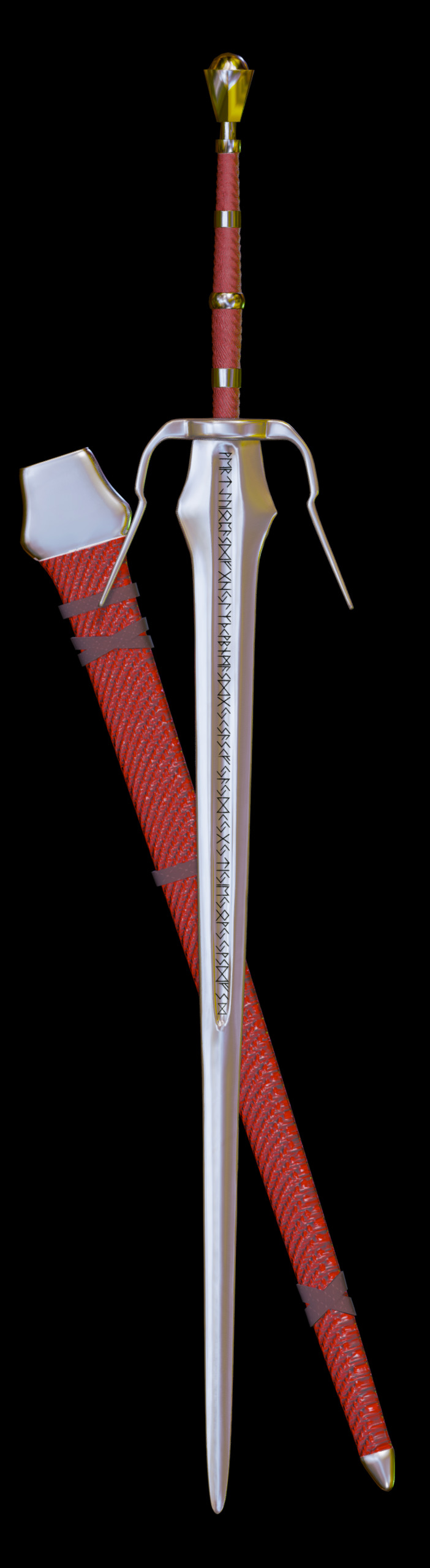 Stylized Rune Swords Low-poly 3D model_2