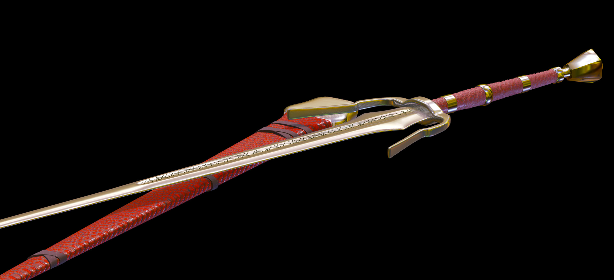 Stylized Rune Swords Low-poly 3D model_3