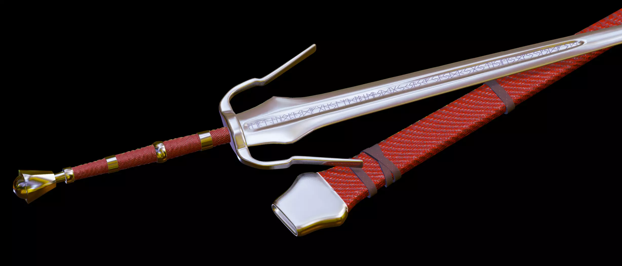 Stylized Rune Swords Low-poly 3D model_0