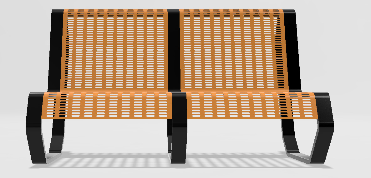 modern park bench 3D model_4