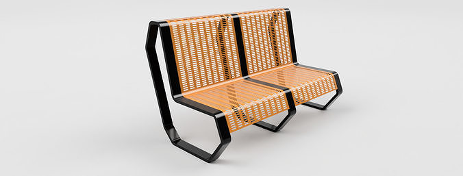 modern park bench 3D model