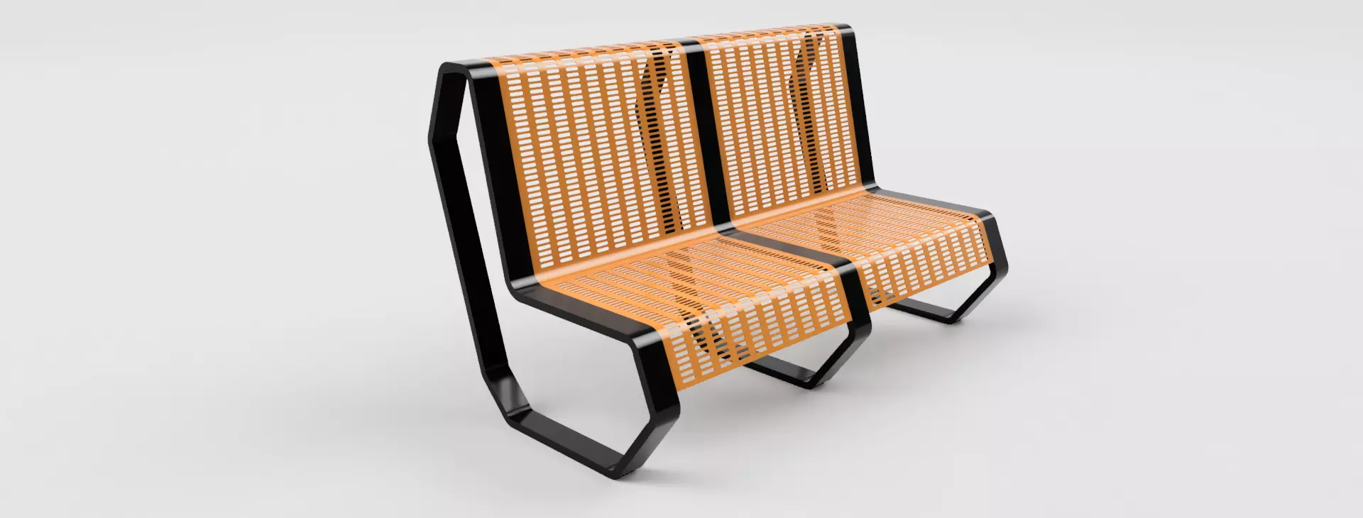 modern park bench 3D model_0