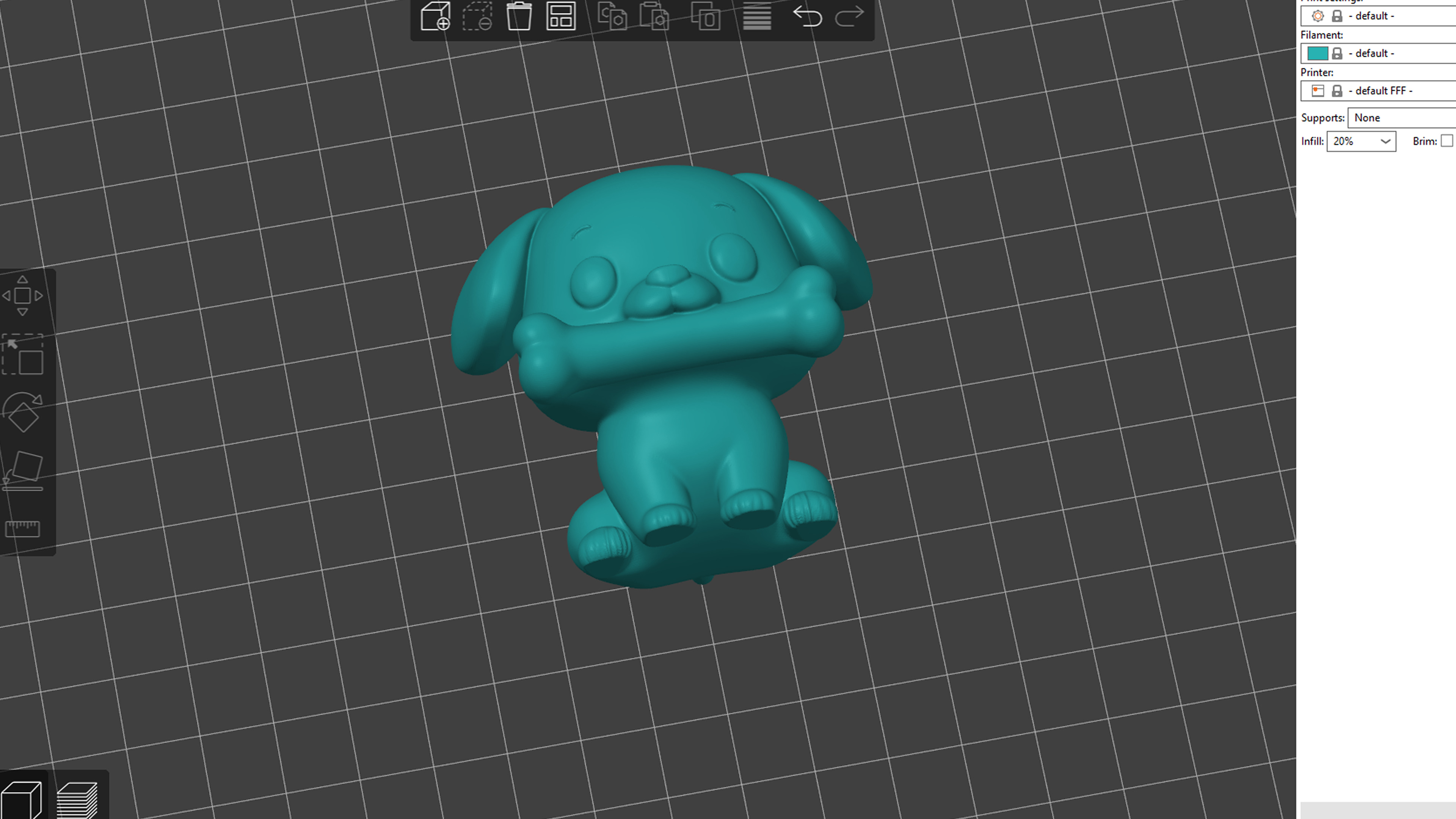 Adorable Dog with Bone 3D print model_1