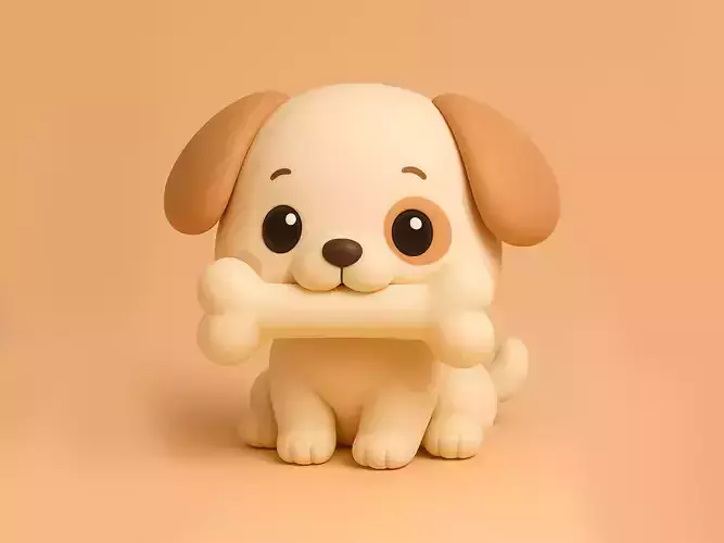  Adorable Dog with Bone 