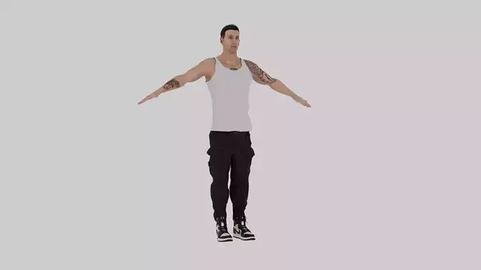 Muscle Male Character 3d Rigged 3D model