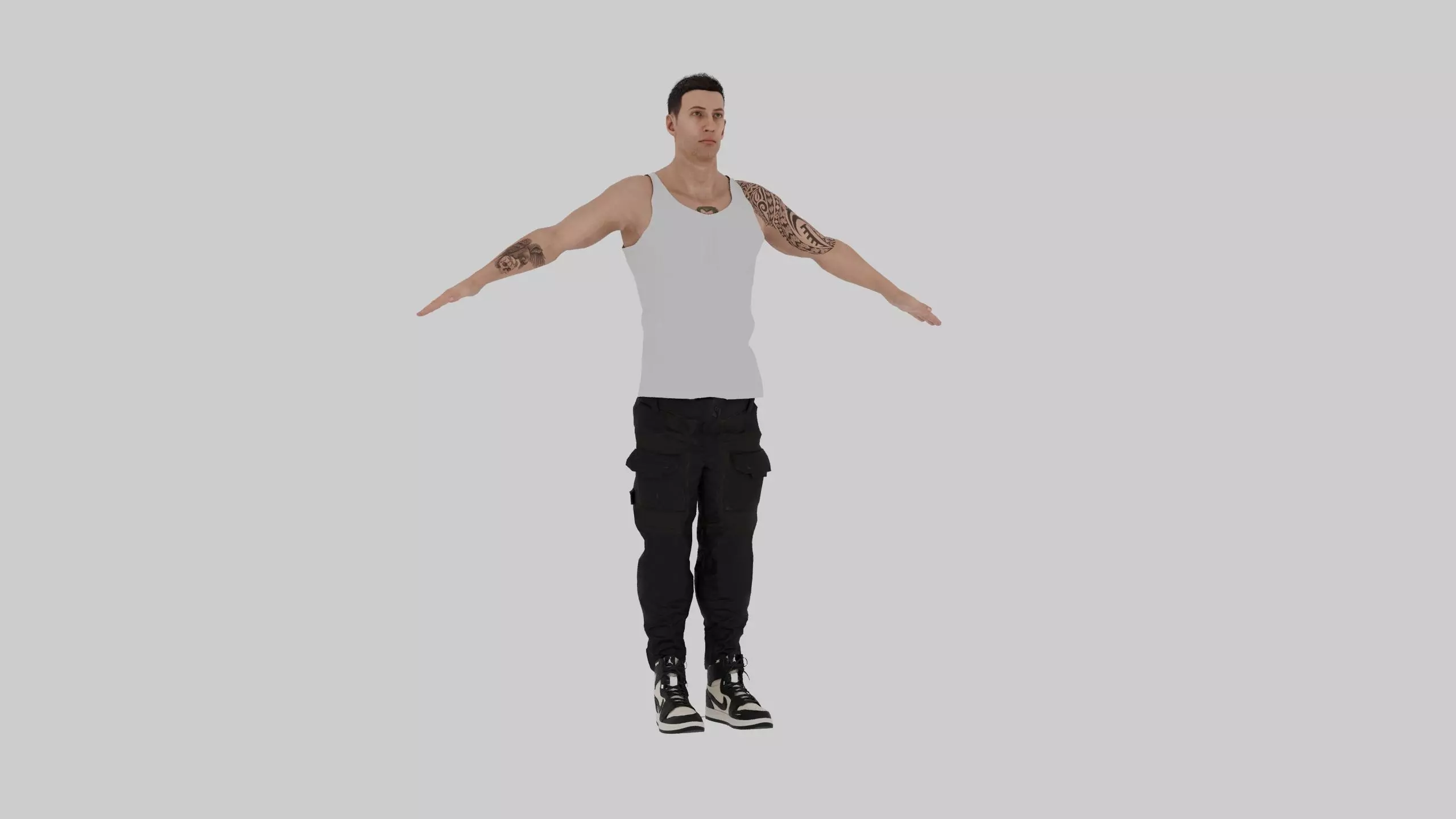 Muscle Male Character 3d Rigged 3D model