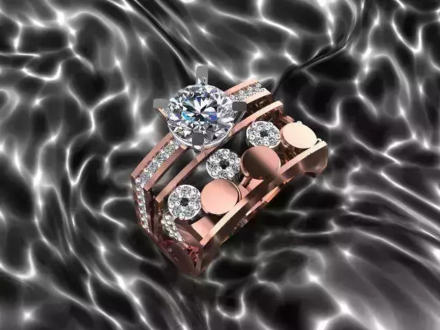 Ring rose gold with diamonds