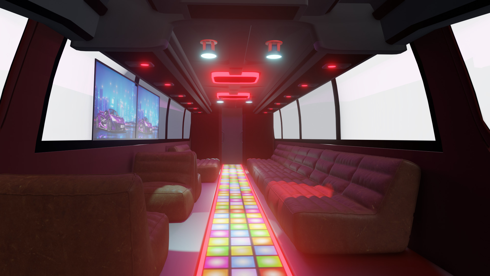 PARTY BUS - VR READY  Low-poly 3D model_1