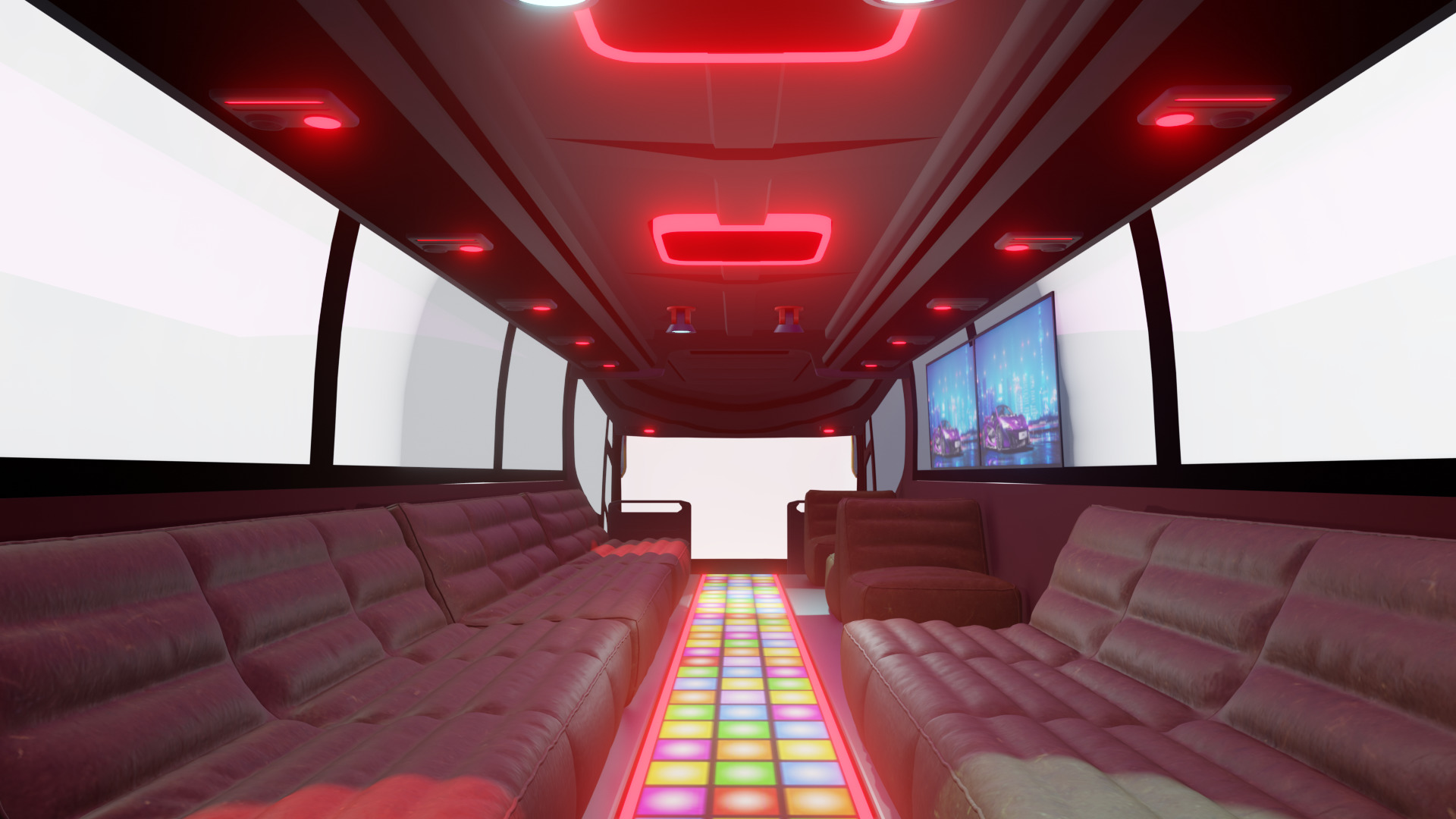 PARTY BUS - VR READY  Low-poly 3D model_2