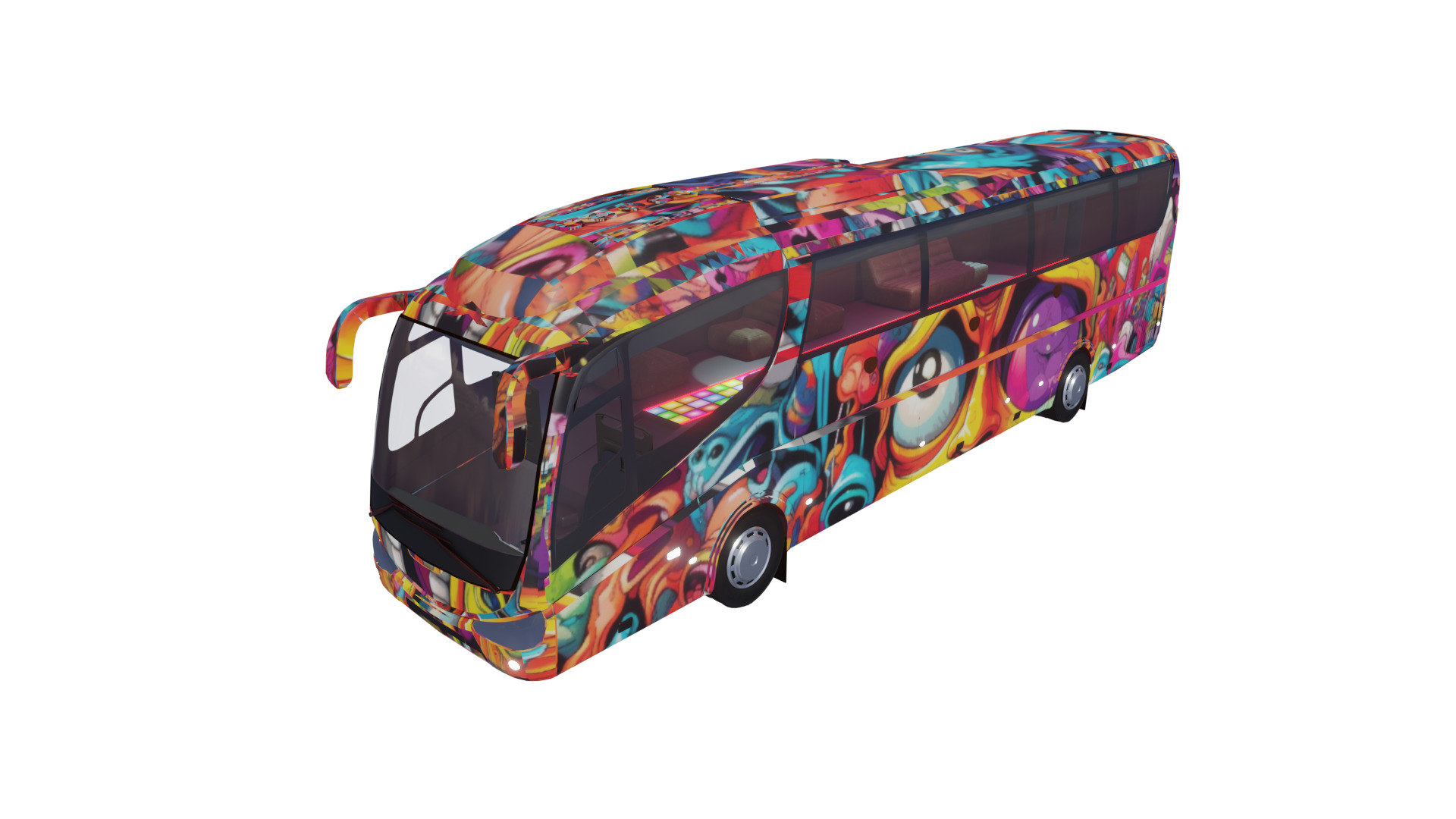 PARTY BUS - VR READY  Low-poly 3D model_5