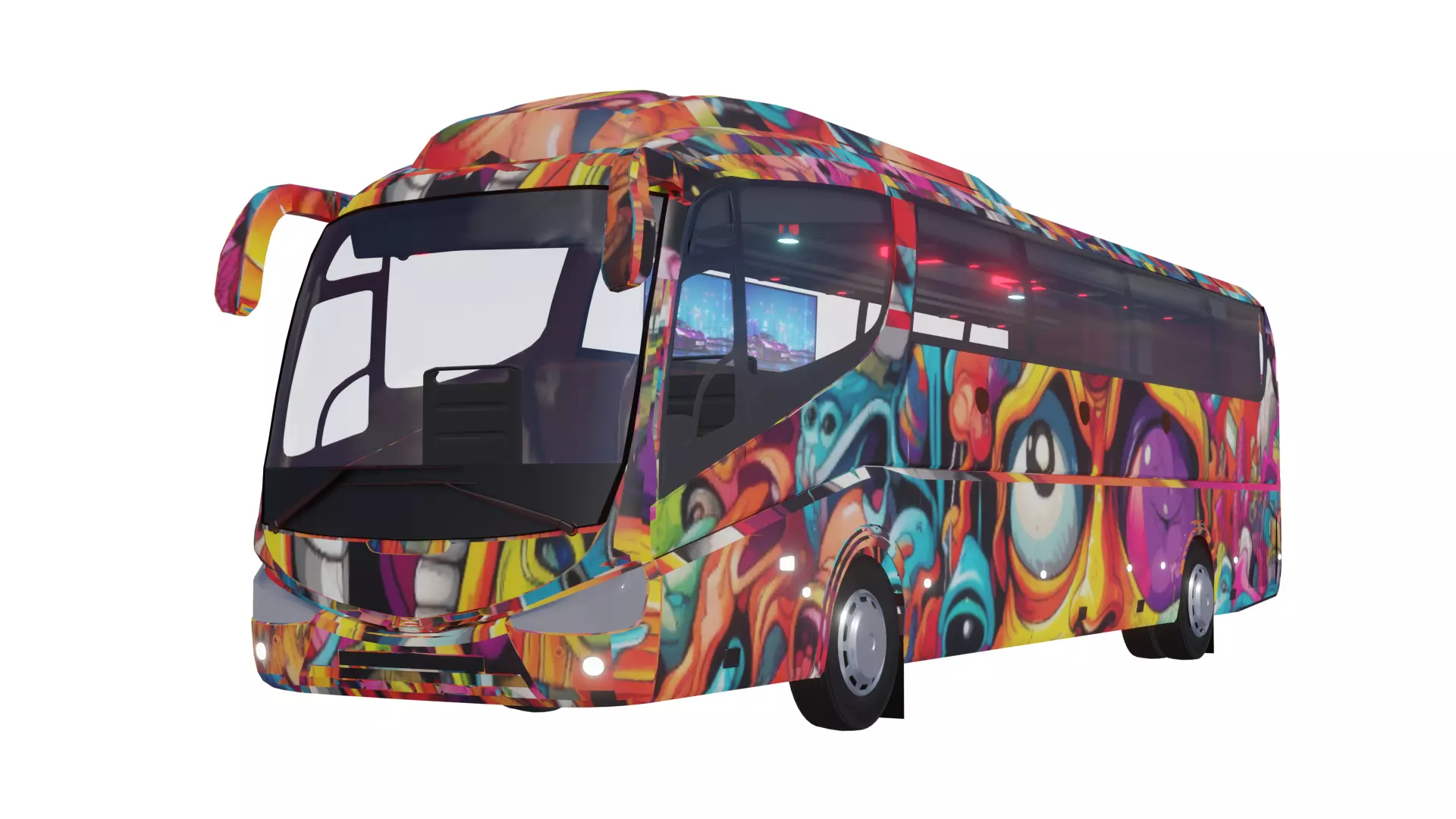 PARTY BUS - VR READY  Low-poly 3D model_0