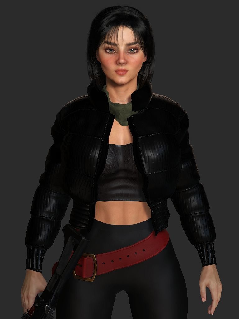AAA 3D REALISTIC CHARACTER - BEAUTIFUL WOMAN GUN SHOOTER Low-poly 3D model_15