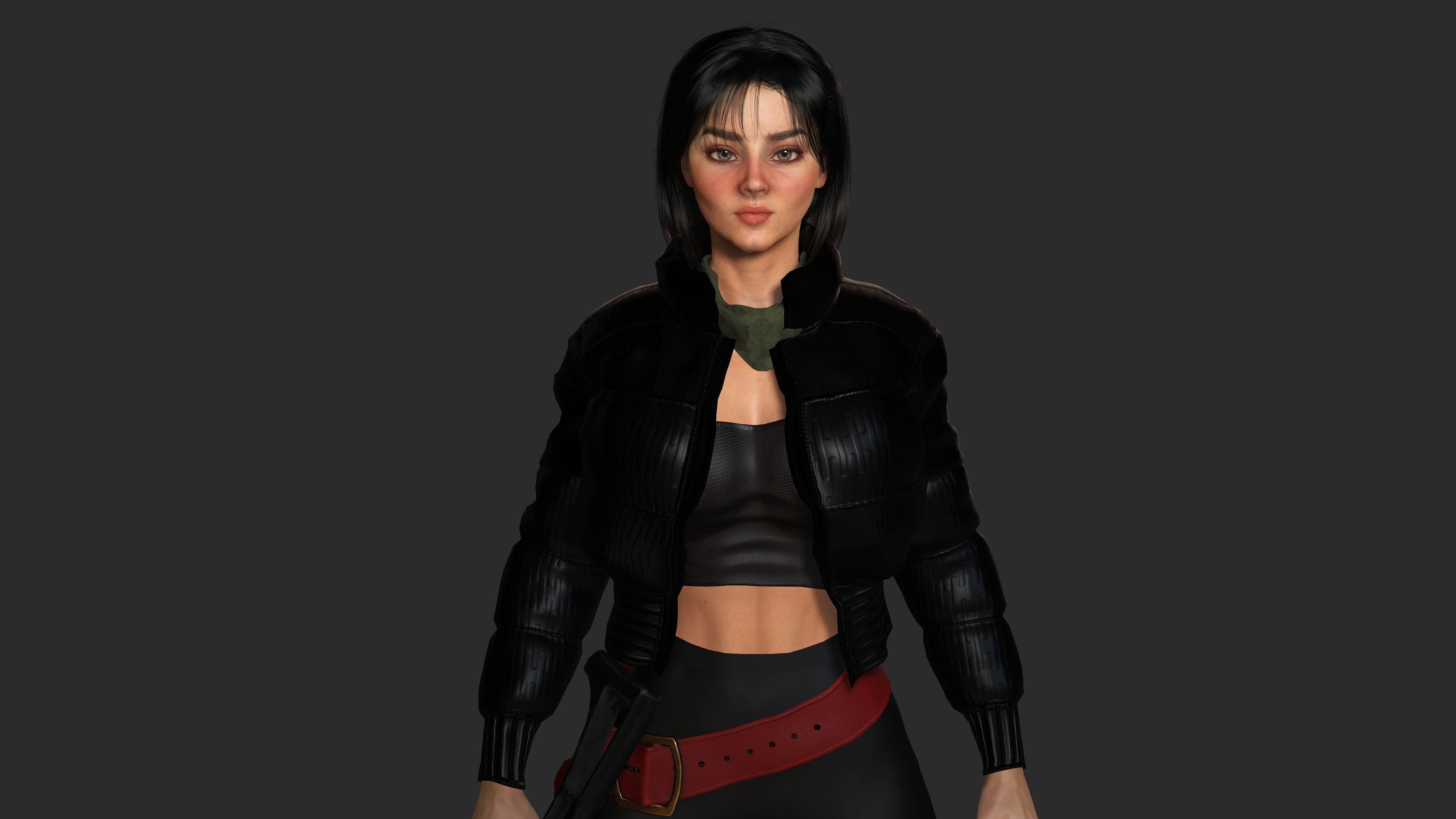 AAA 3D REALISTIC CHARACTER - BEAUTIFUL WOMAN GUN SHOOTER Low-poly 3D model_4