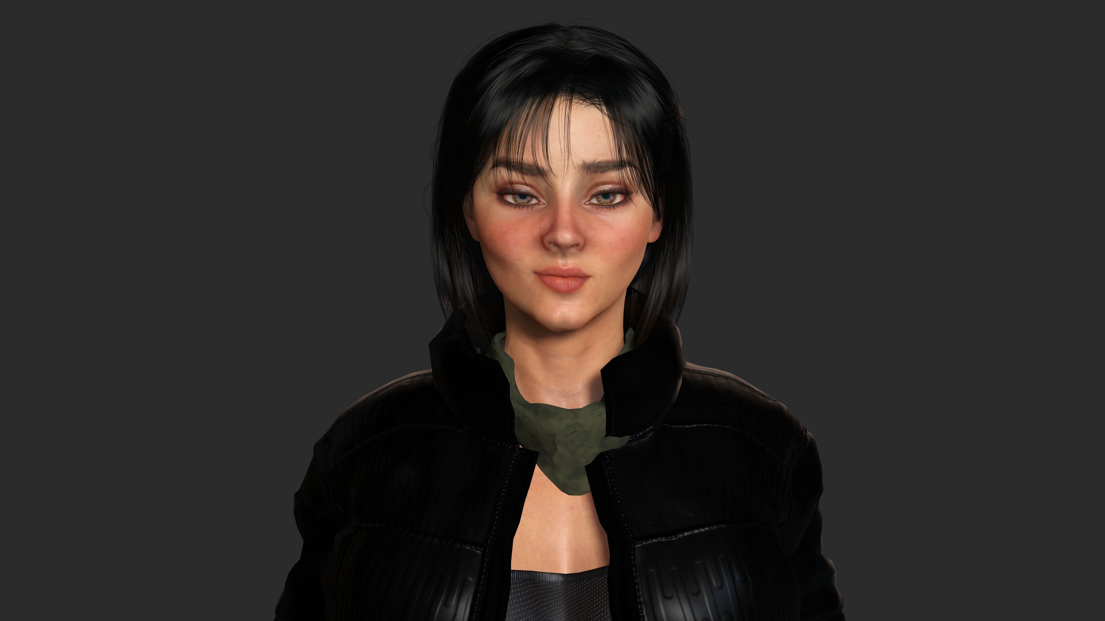 AAA 3D REALISTIC CHARACTER - BEAUTIFUL WOMAN GUN SHOOTER Low-poly 3D model_7
