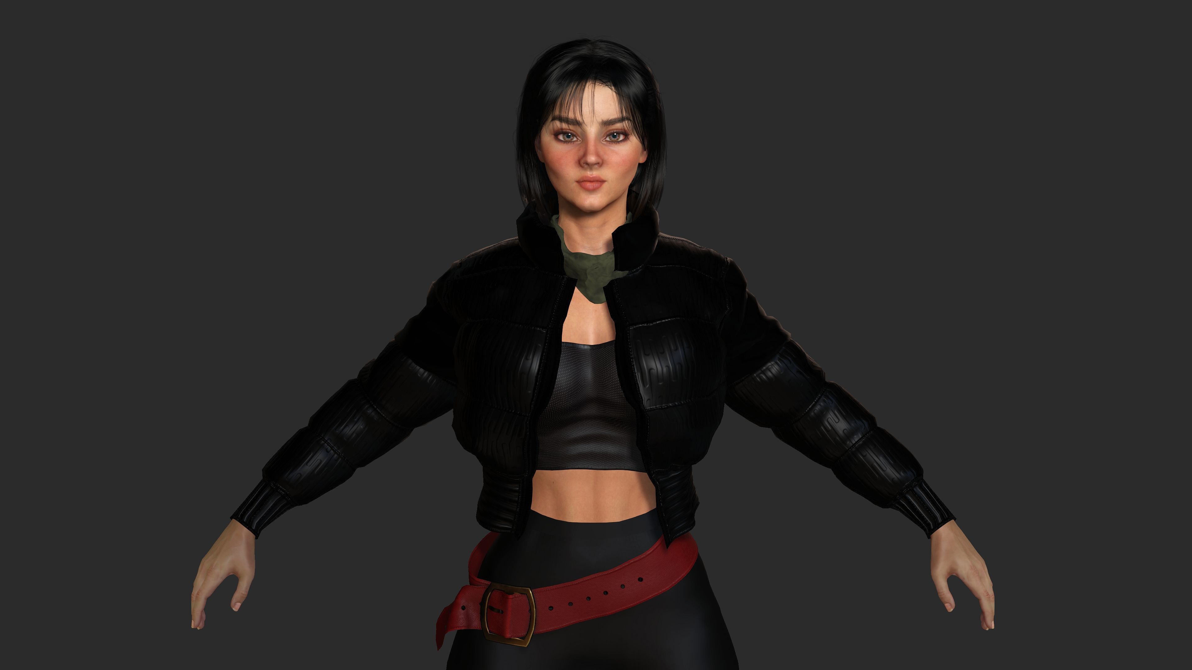 AAA 3D REALISTIC CHARACTER - BEAUTIFUL WOMAN GUN SHOOTER Low-poly 3D model_11