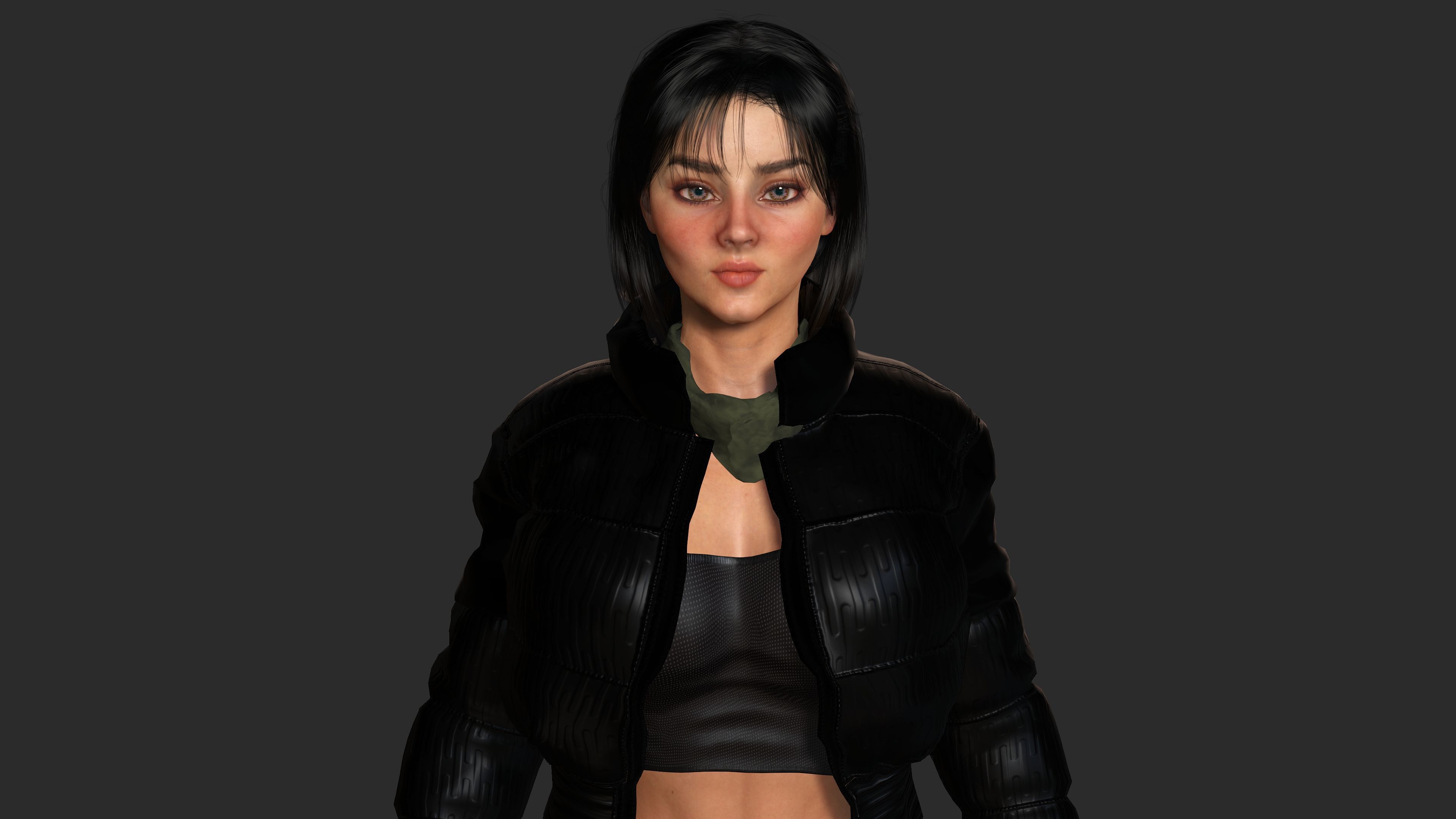 AAA 3D REALISTIC CHARACTER - BEAUTIFUL WOMAN GUN SHOOTER Low-poly 3D model_5