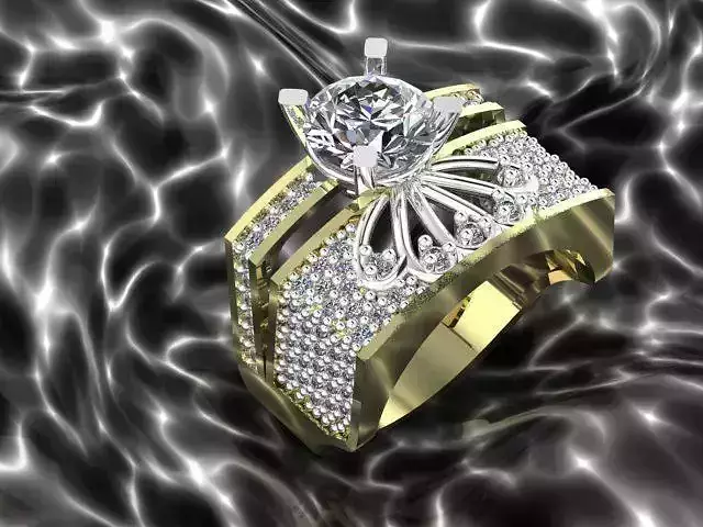 Ring engagement with diamonds