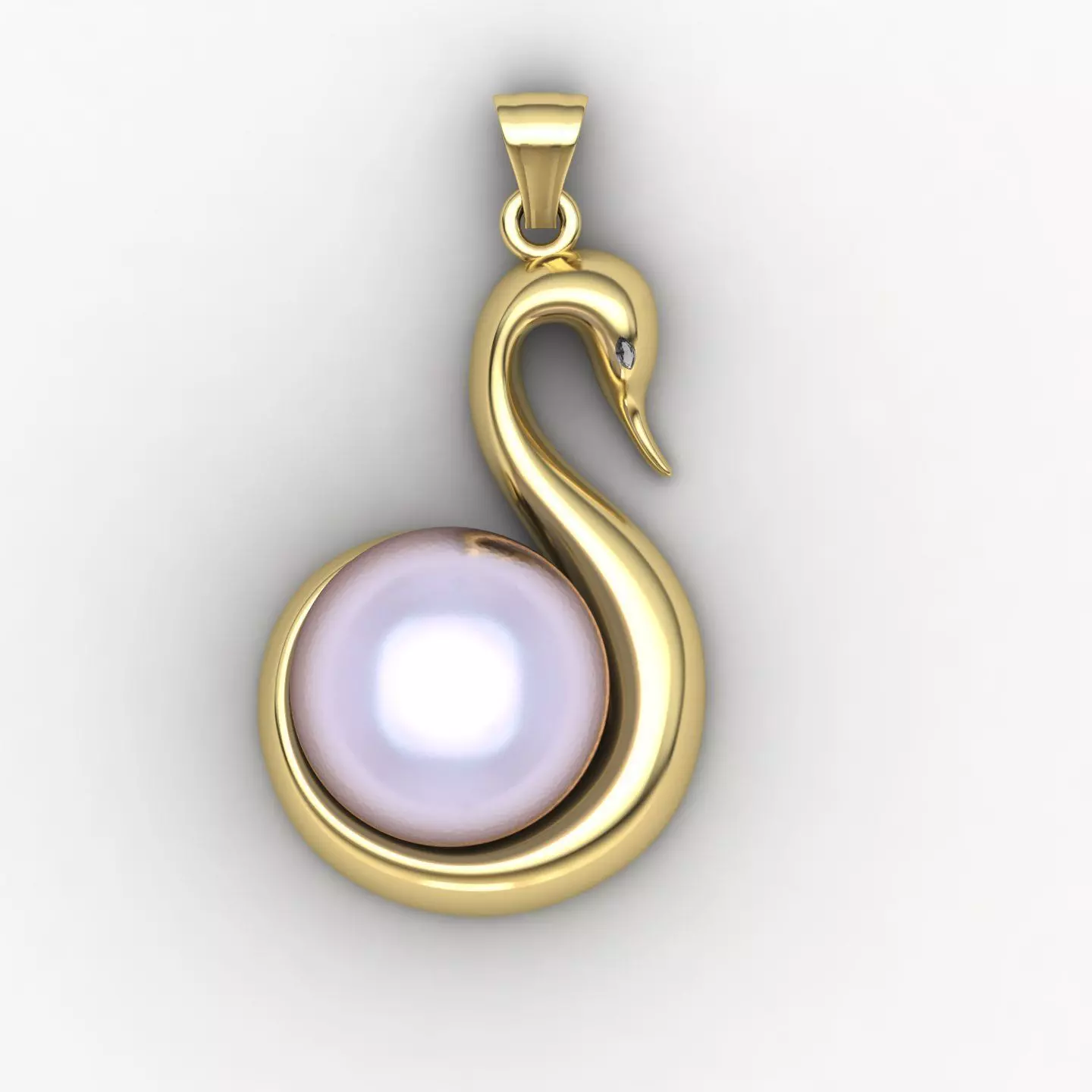 Swan Pendant 01 3D print model_0