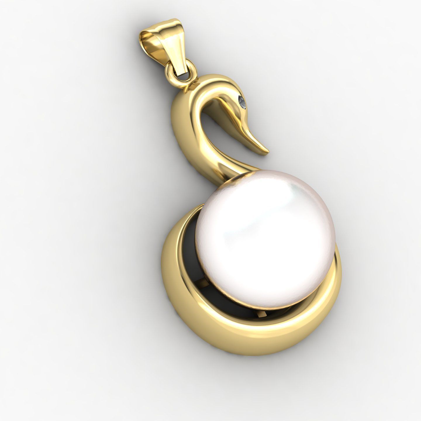 Swan Pendant 01 3D print model_2