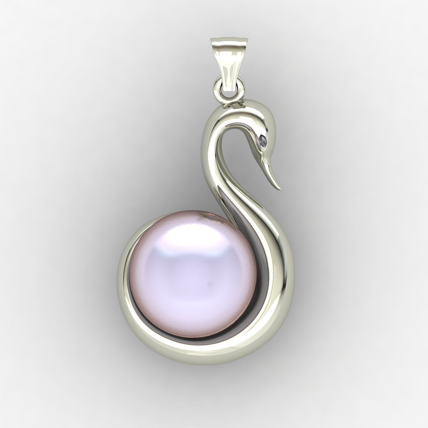 Swan Pendant 01 3D print model_5