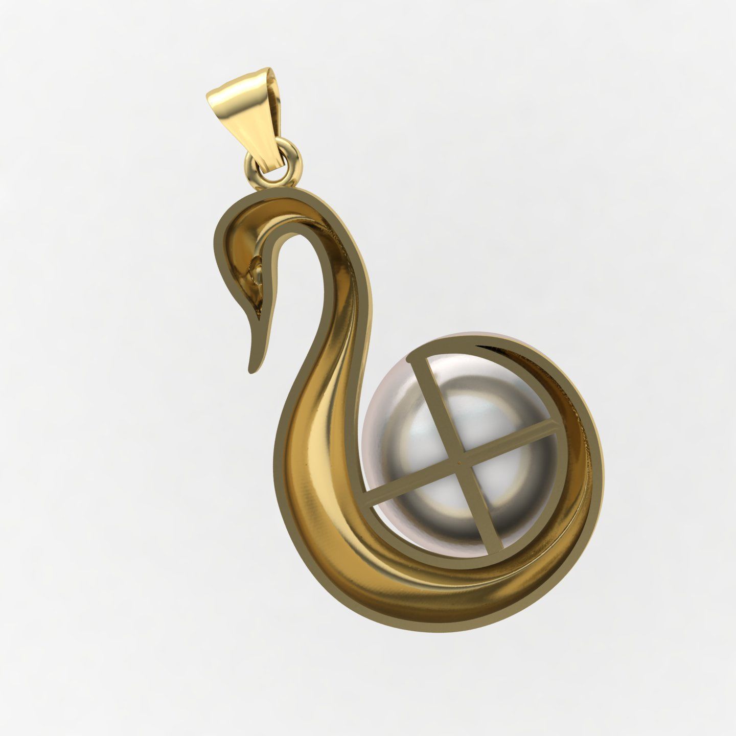 Swan Pendant 01 3D print model_7