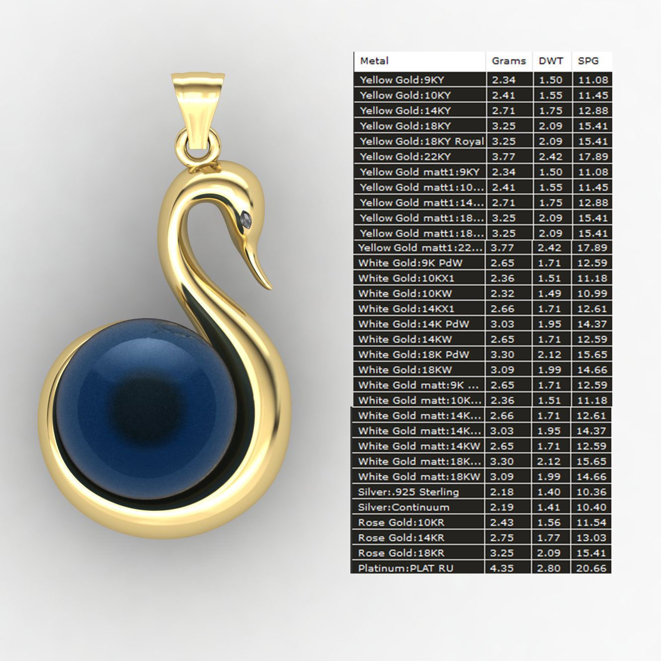 Swan Pendant 01 3D print model_9