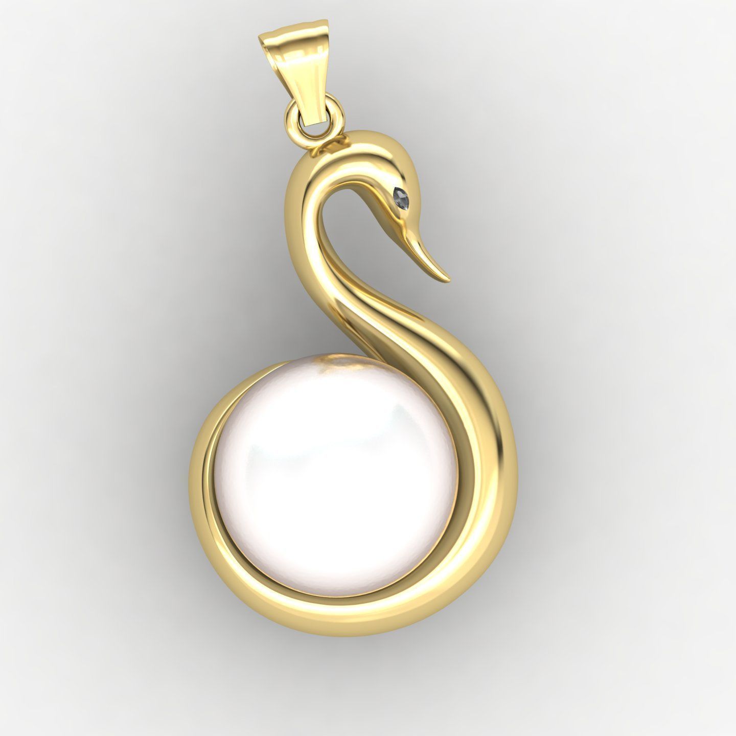 Swan Pendant 01 3D print model_3