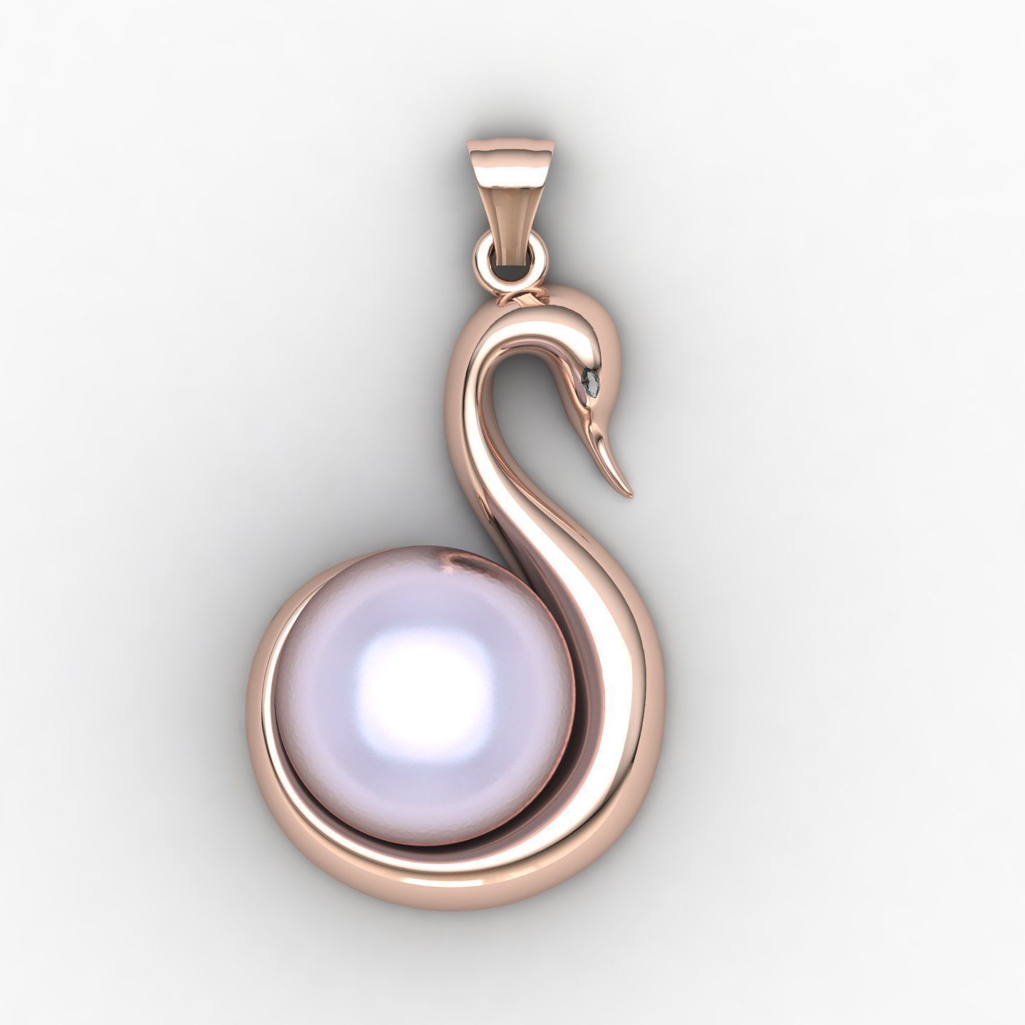 Swan Pendant 01 3D print model_8