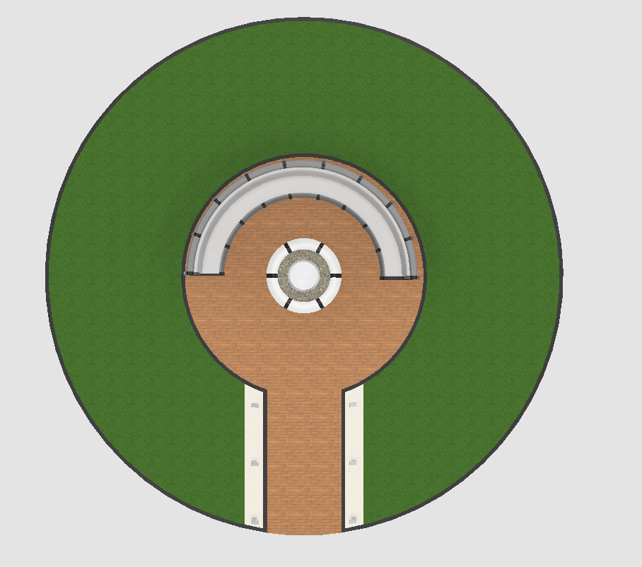 outside round fire place Free 3D model_1