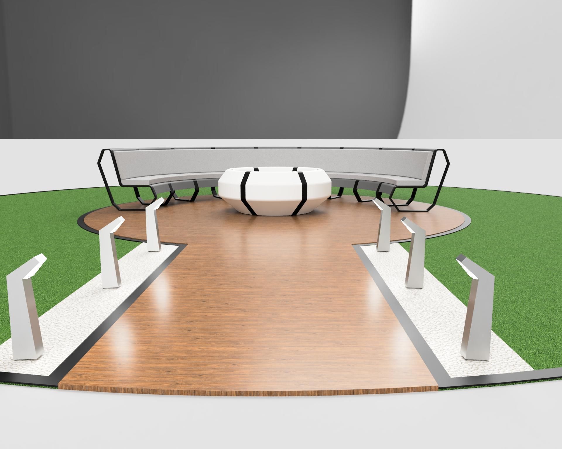 outside round fire place Free 3D model_3