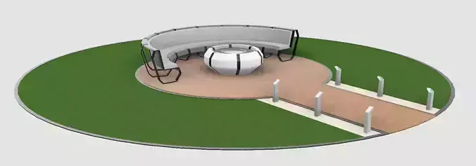 outside round fire place