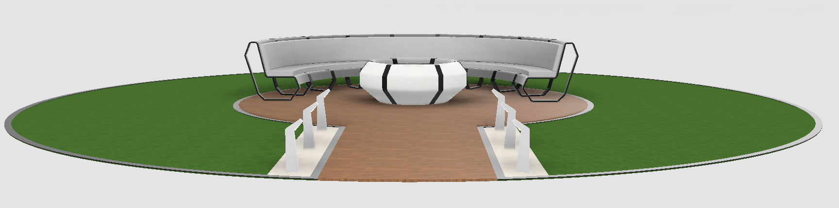 outside round fire place Free 3D model_2