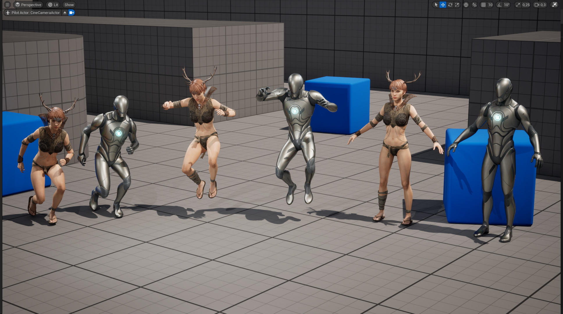 Fantasy Antlered Tribal Girl Wild Huntress Antler Woman Low-poly 3D model_20