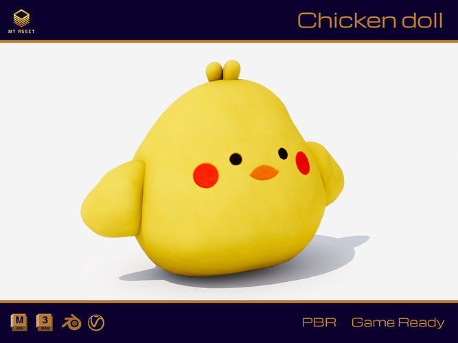 Chicken doll Low-poly 3D model