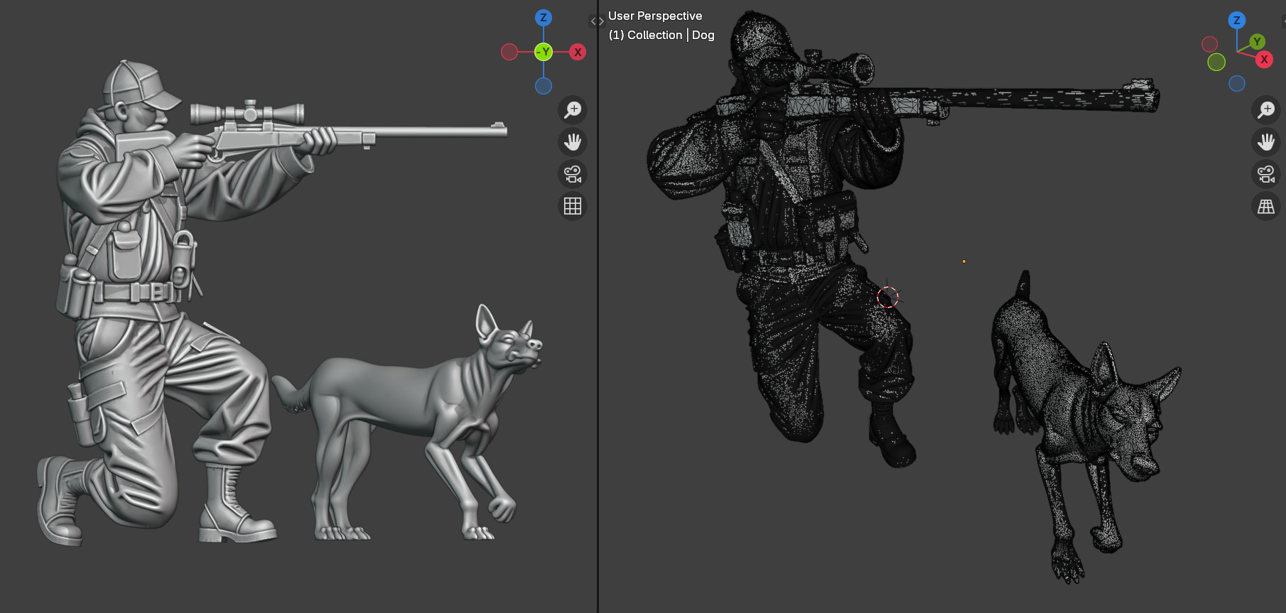 Hunter Sniper and Dog 3D model_3
