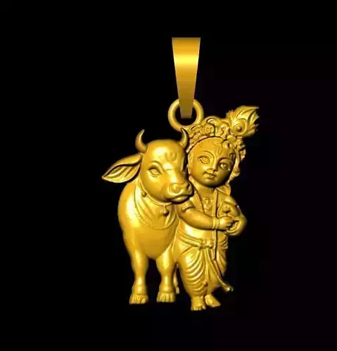 little krishna with cow pendent