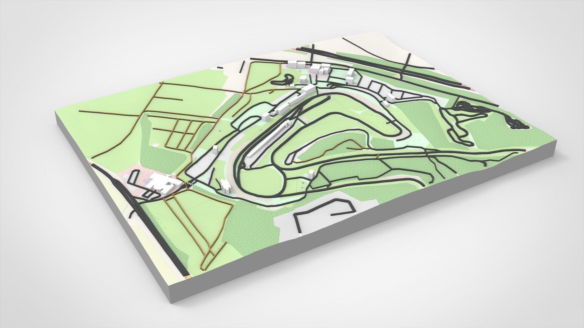Motor racing circuit Brands Hatch Kent England 3D model_3