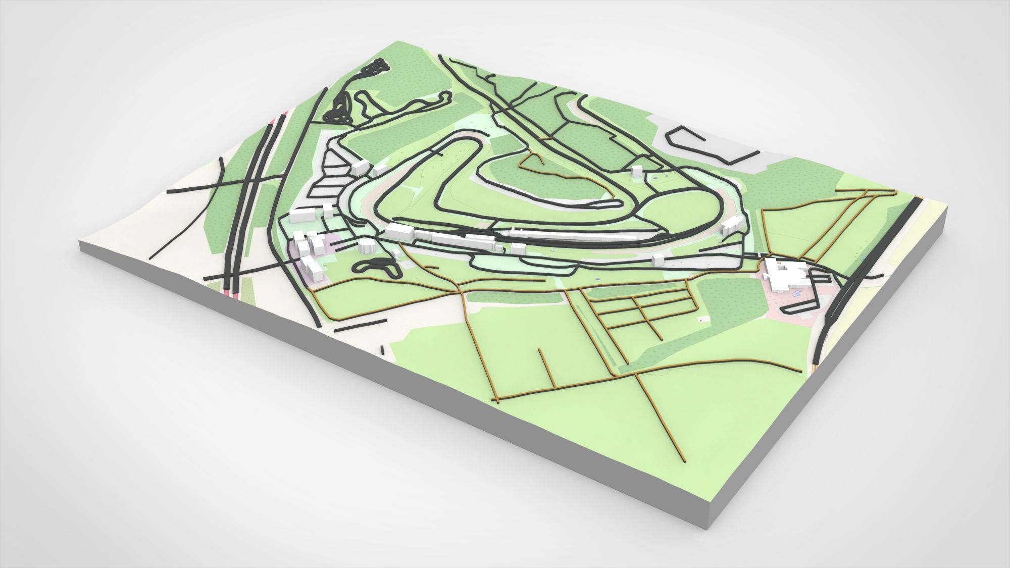 Motor racing circuit Brands Hatch Kent England 3D model_5