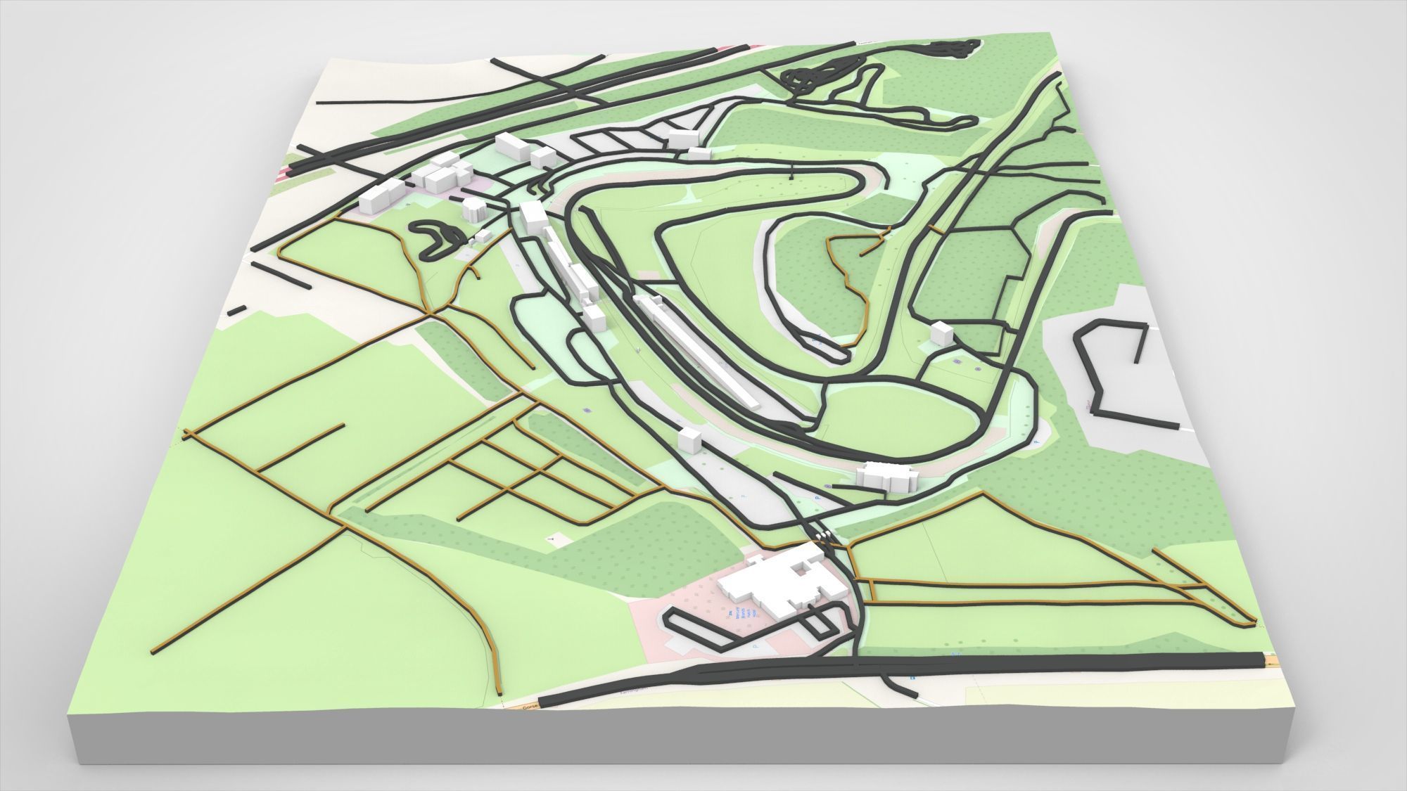 Motor racing circuit Brands Hatch Kent England 3D model_7