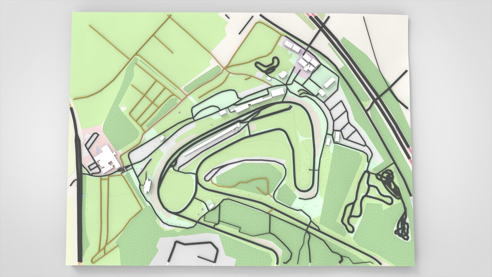 Motor racing circuit Brands Hatch Kent England 3D model_9