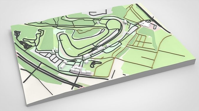 Motor racing circuit Brands Hatch Kent England 3D model