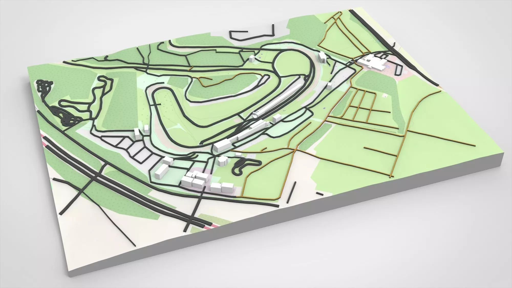 Motor racing circuit Brands Hatch Kent England 3D model_0