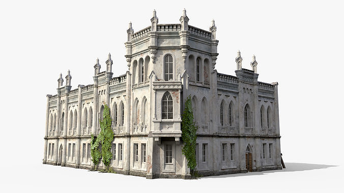 Old Abandoned Residence Low-poly 3D model