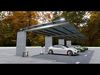 Concrete Column Solar Carport L Type for 6 Cars 3D model_2