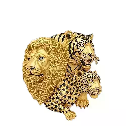 lion tiger panther pendent