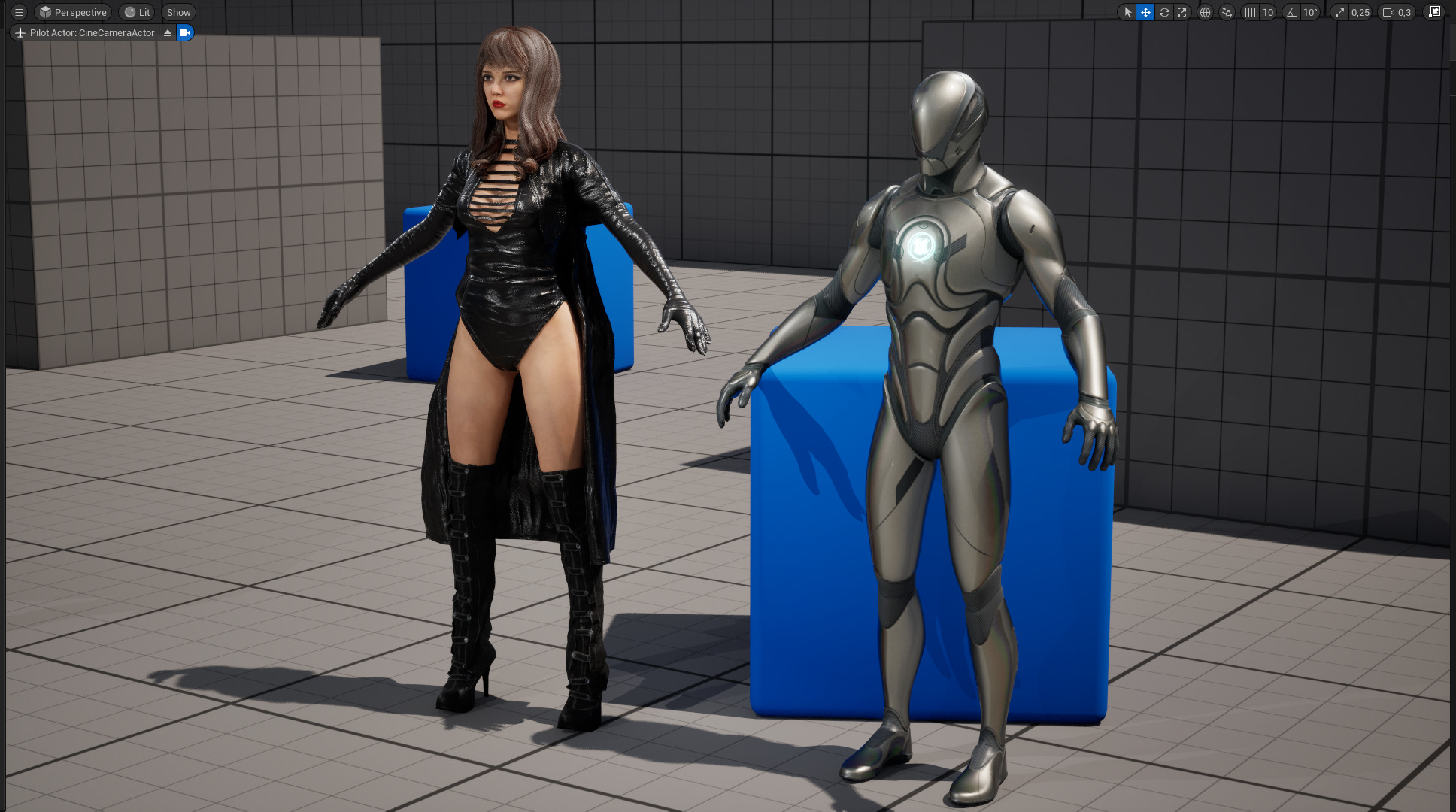 Realistic Dark Sorceress Woman Character Magic Low-poly 3D model_22